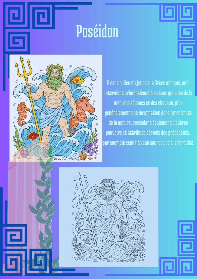 🎨 Livre de Coloriage : Déesses & Dieux Grecs 🏛️– Mythologie Fun & Éducatif ✨