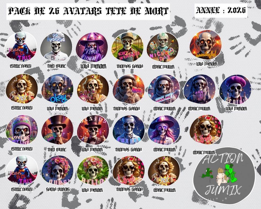 EMOJI, AVATARS GAMING KAWAII CRÂNE