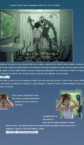 Léo face au monstre de la douche