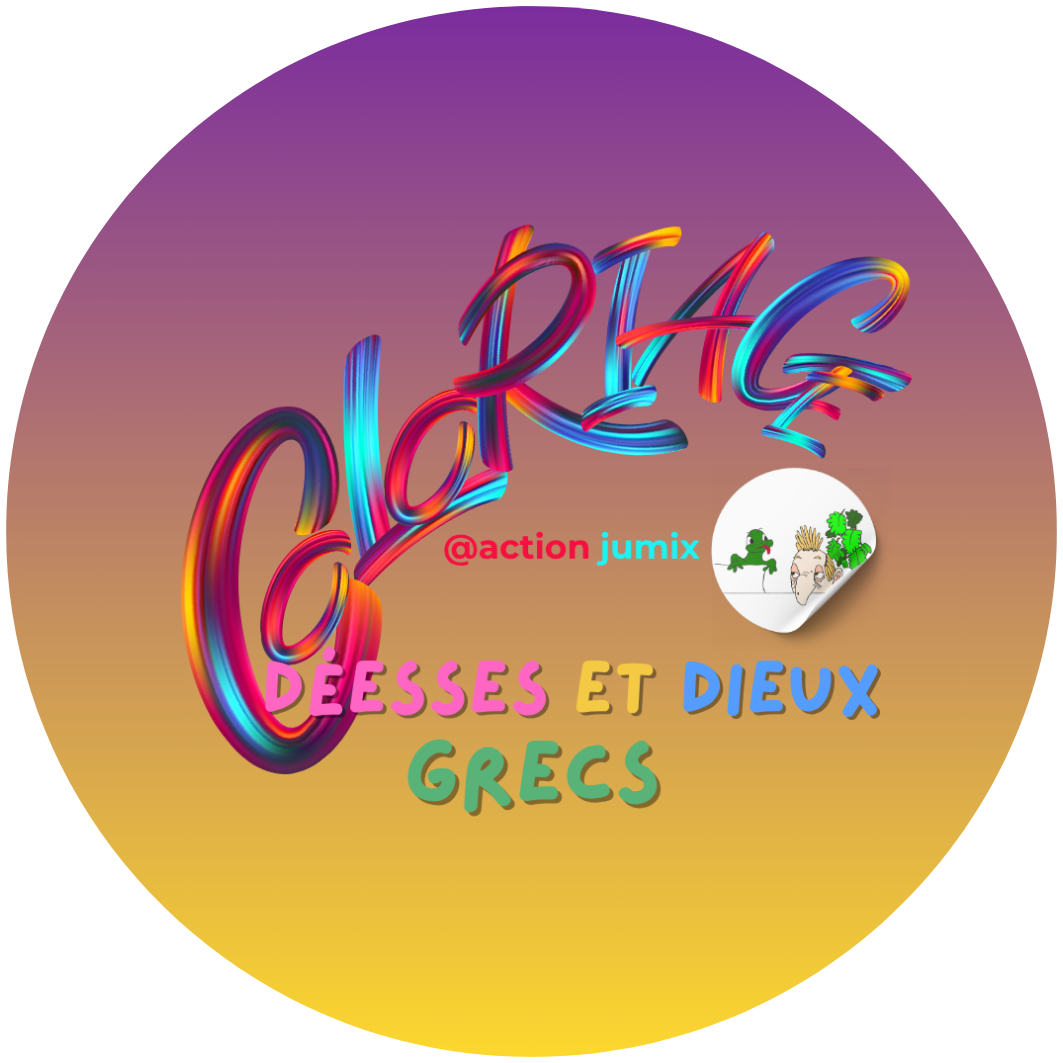 Livre à colorier Déesses et Dieux Grecs illustré par Théo Jumix, collection Etsy